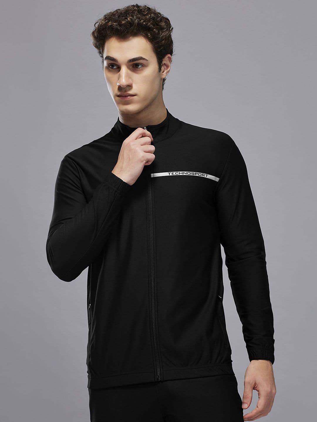 Technosport Men Stand Collar Brand Logo Lightweight Sporty Jacket - view 1