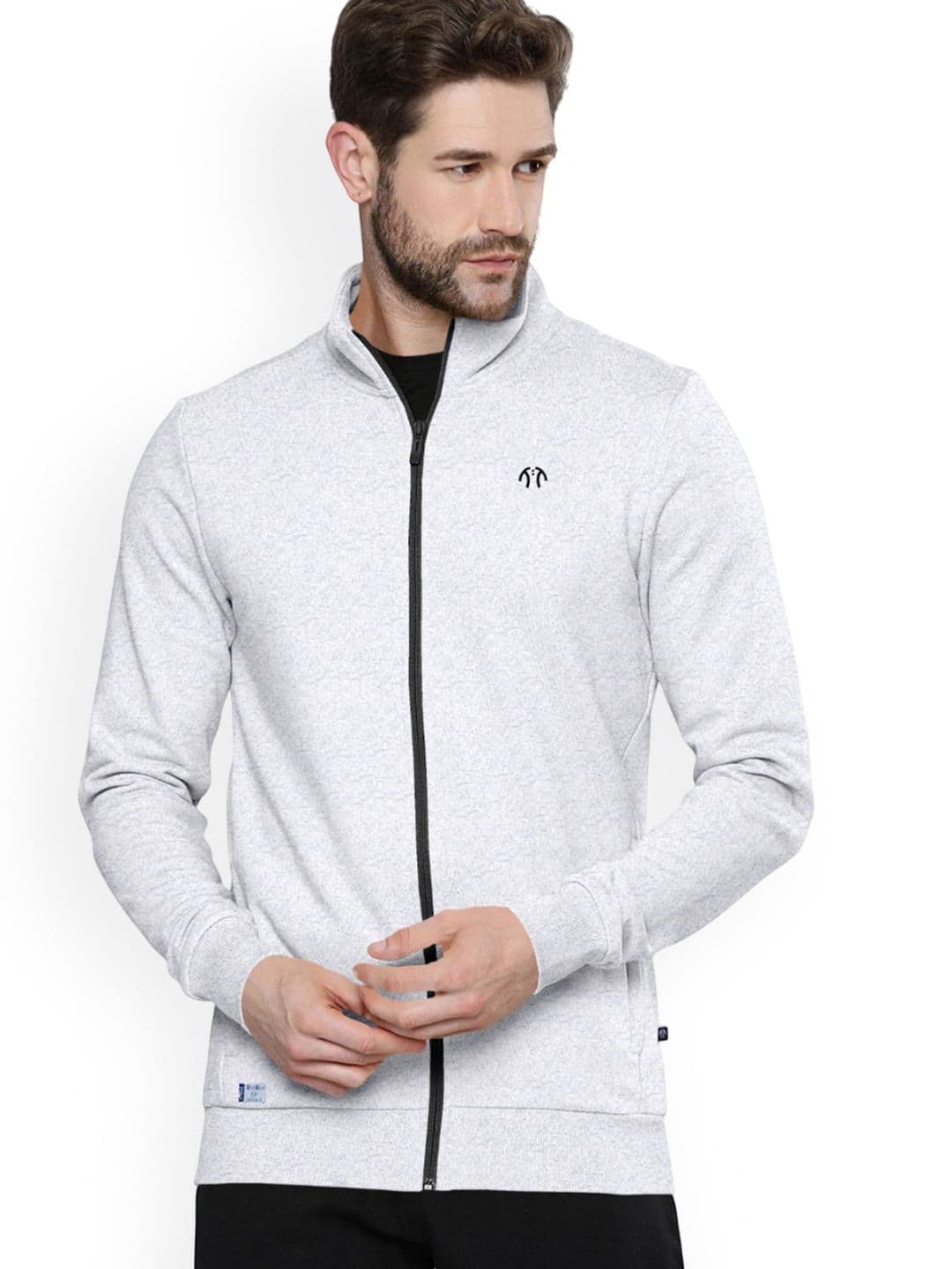 Triptee Men Stand Collar Solid Cotton Sporty Jacket - view 1