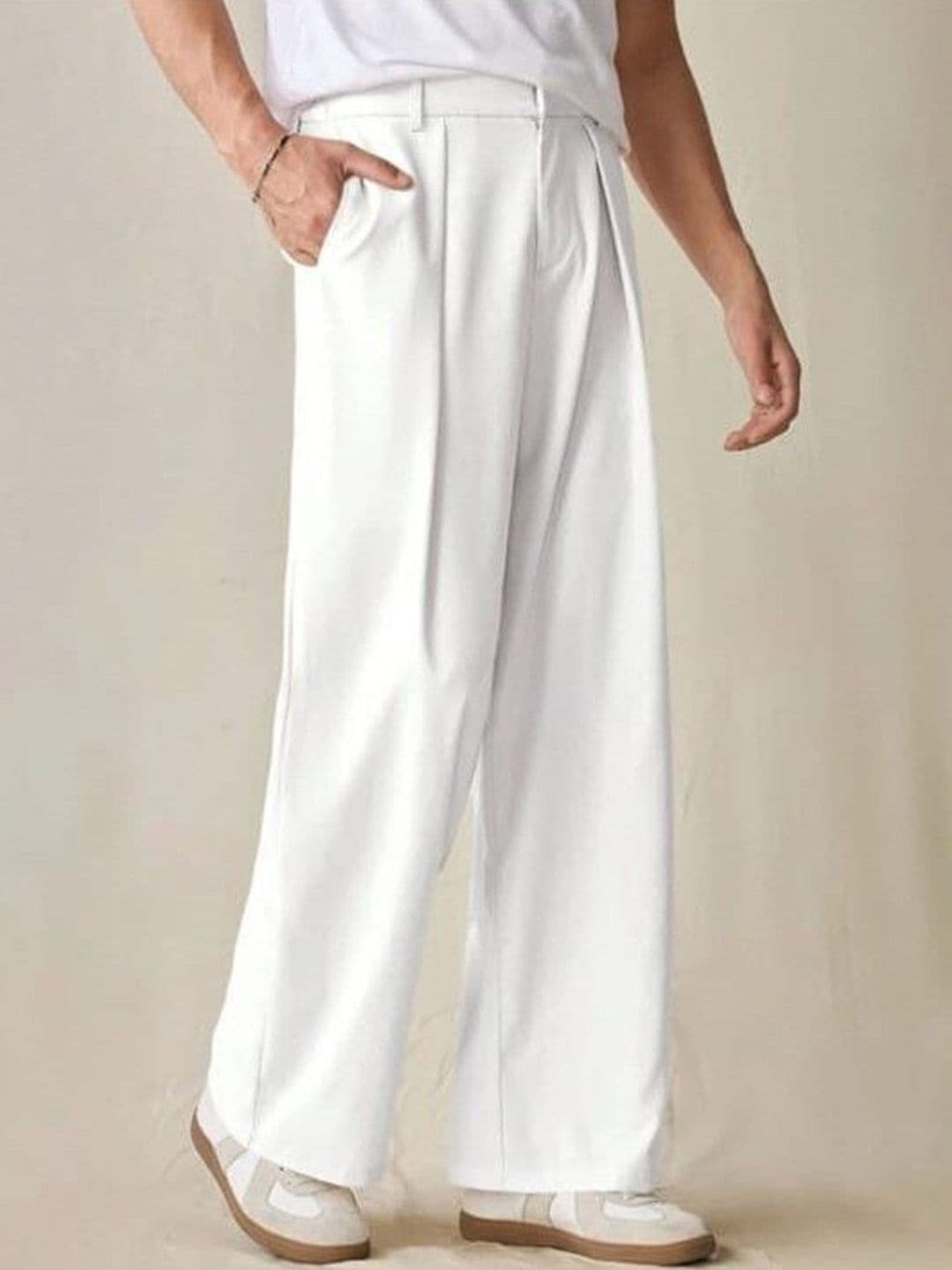 Next One Men Korean Straight Fit Easy Wash Pleated Trousers - view 1