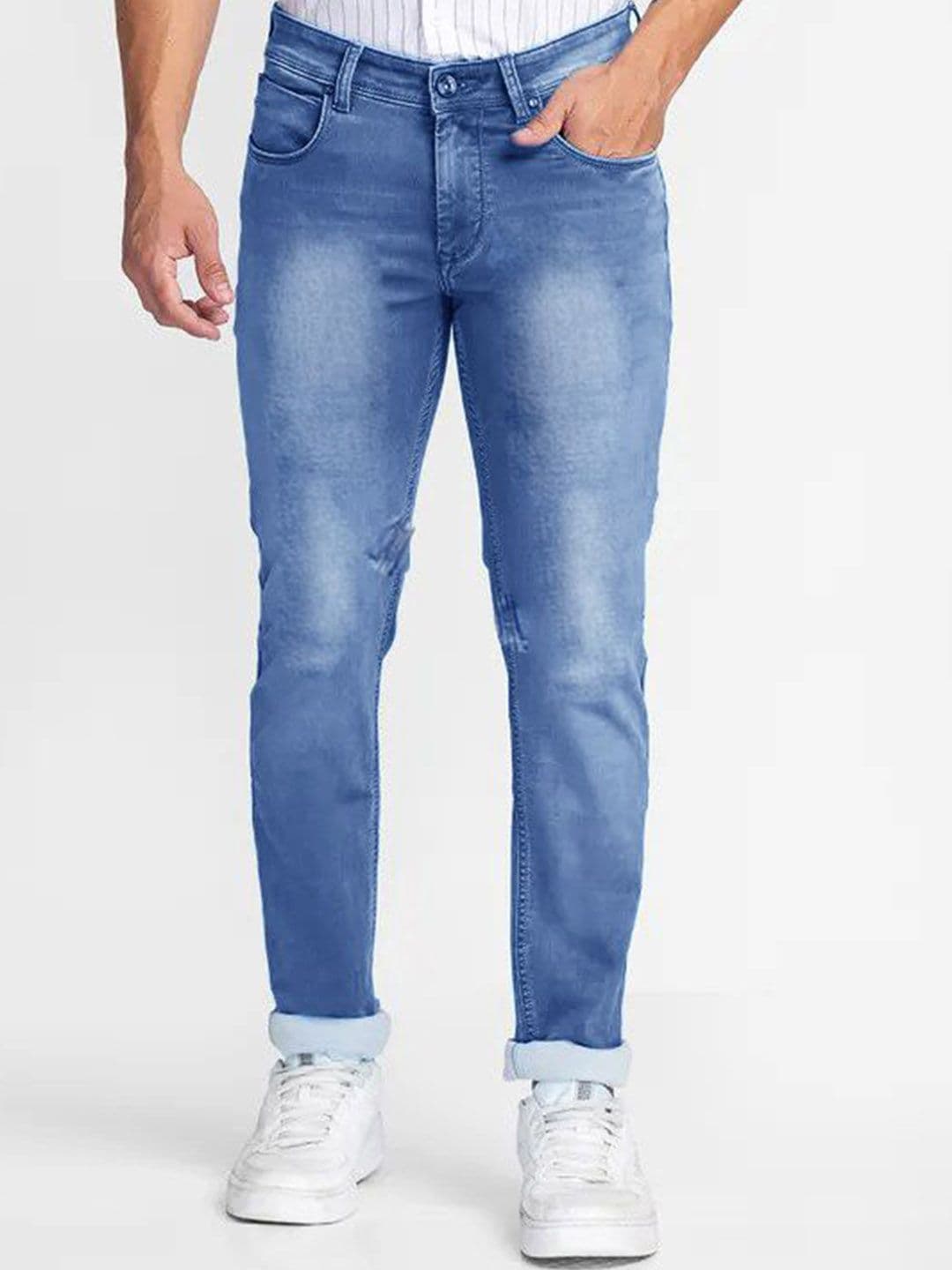 fineblu Men Slim Fit Clean Look Heavy Fade Stretchable Jeans - view 1