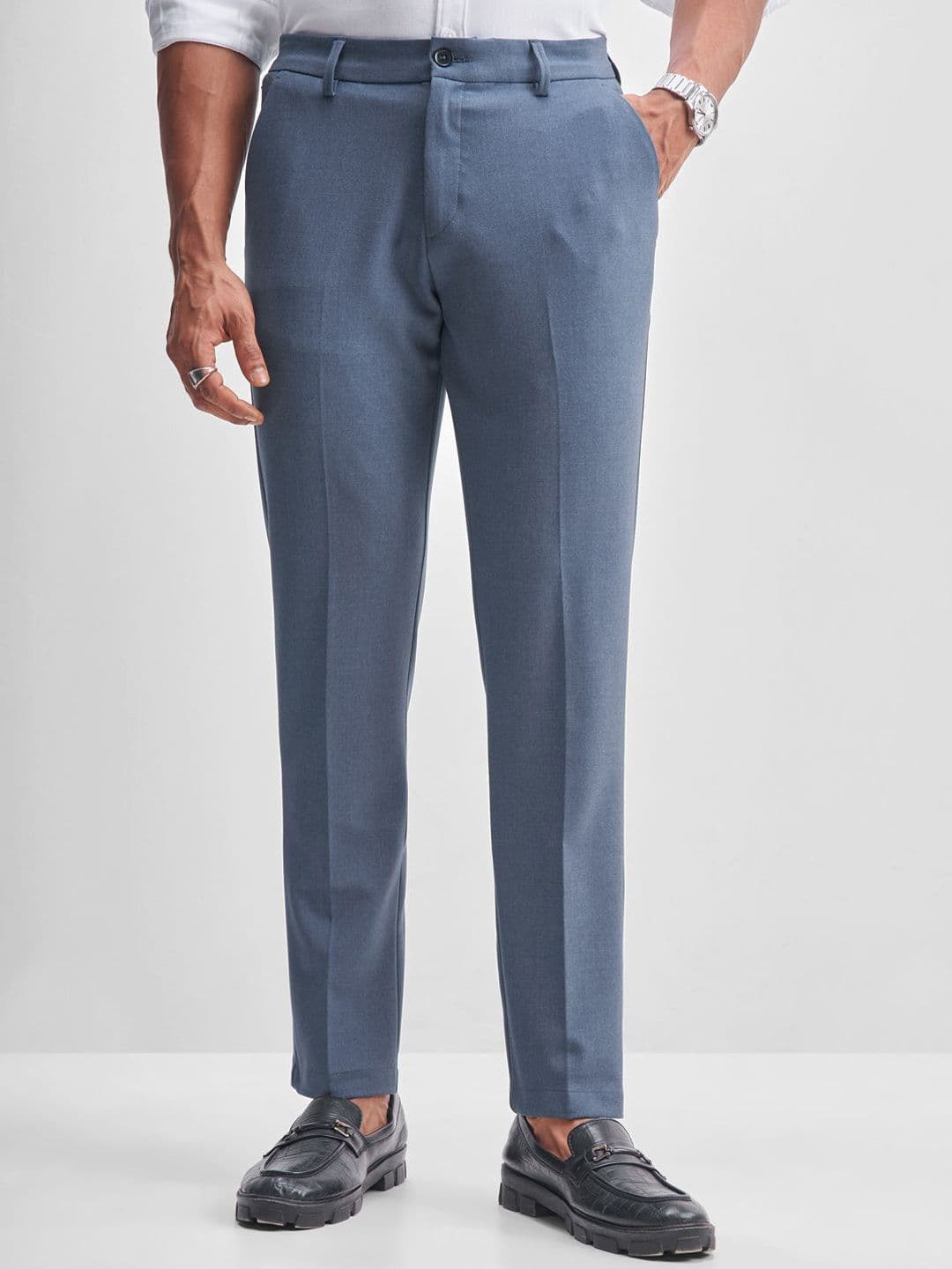HIGHLANDER Men Slim Fit Mid-Rise Formal Trousers - view 1