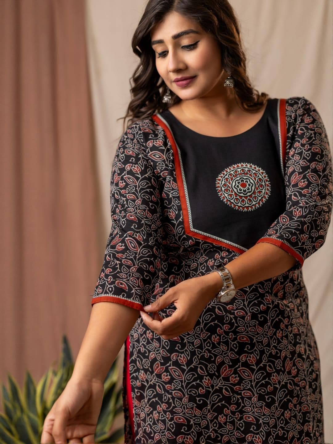 Glory Silk Women Printed Yoke Cotton Kurti - view 1