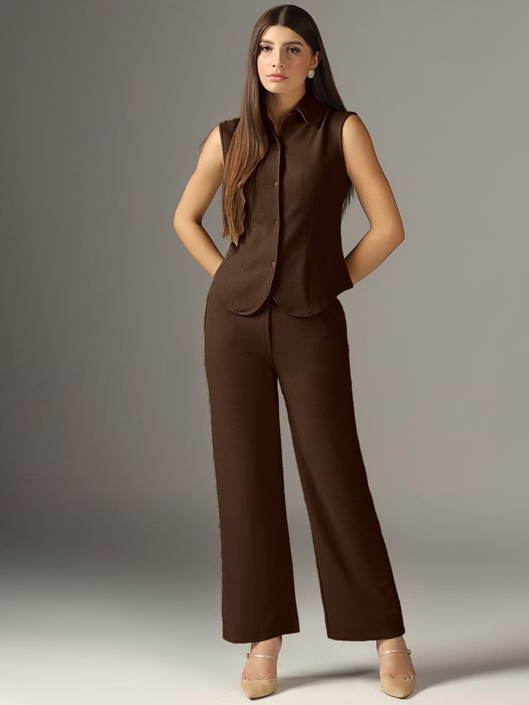 Selvia Shirt Collar Shirt & Trousers Co-ords - view 1