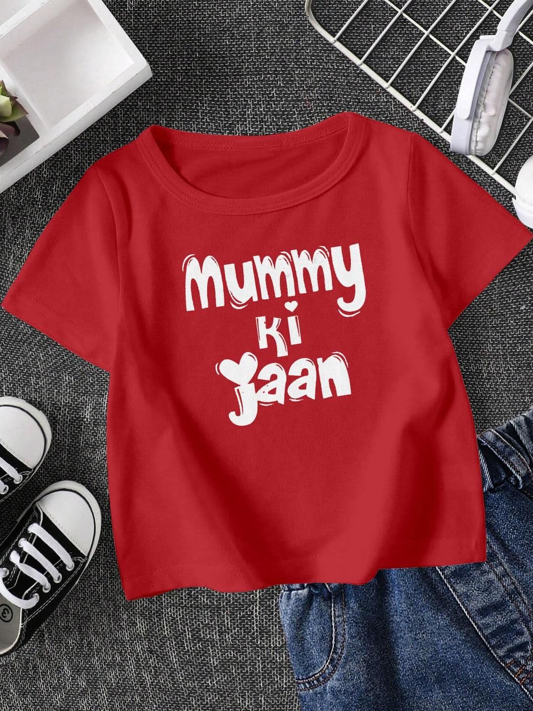 FIONAA TRENDZ Kids-Unisex Red Cotton Tshirts - view 1