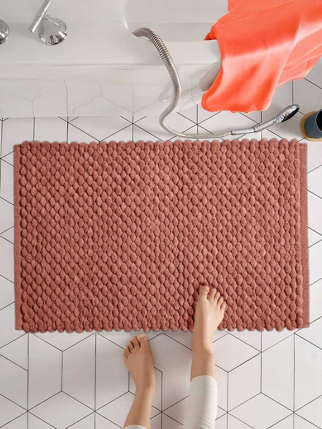 Homzz Non-Slip Soft Chenille Pebble Floormat - view 1