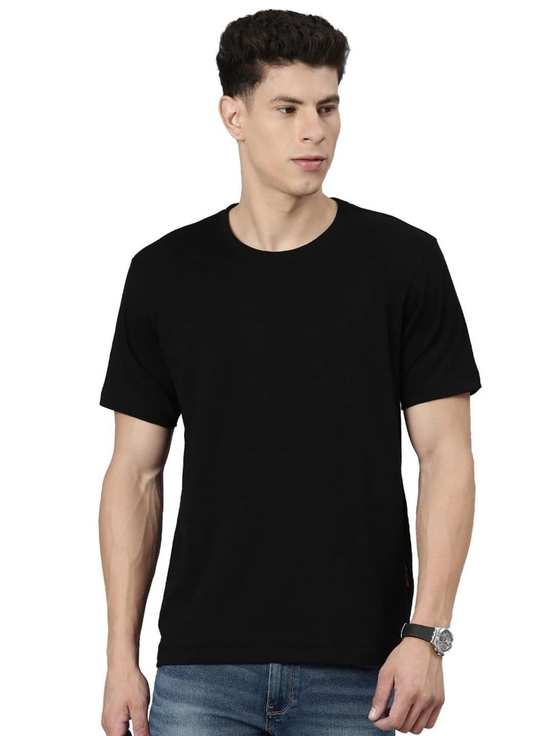 TVS Men Round Neck Pure Cotton Regular Fit T-shirt - view 1