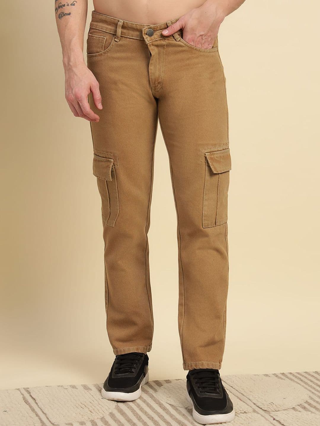 RAGZO Men Slim Fit Mid-Rise Cargo Jeans - view 1