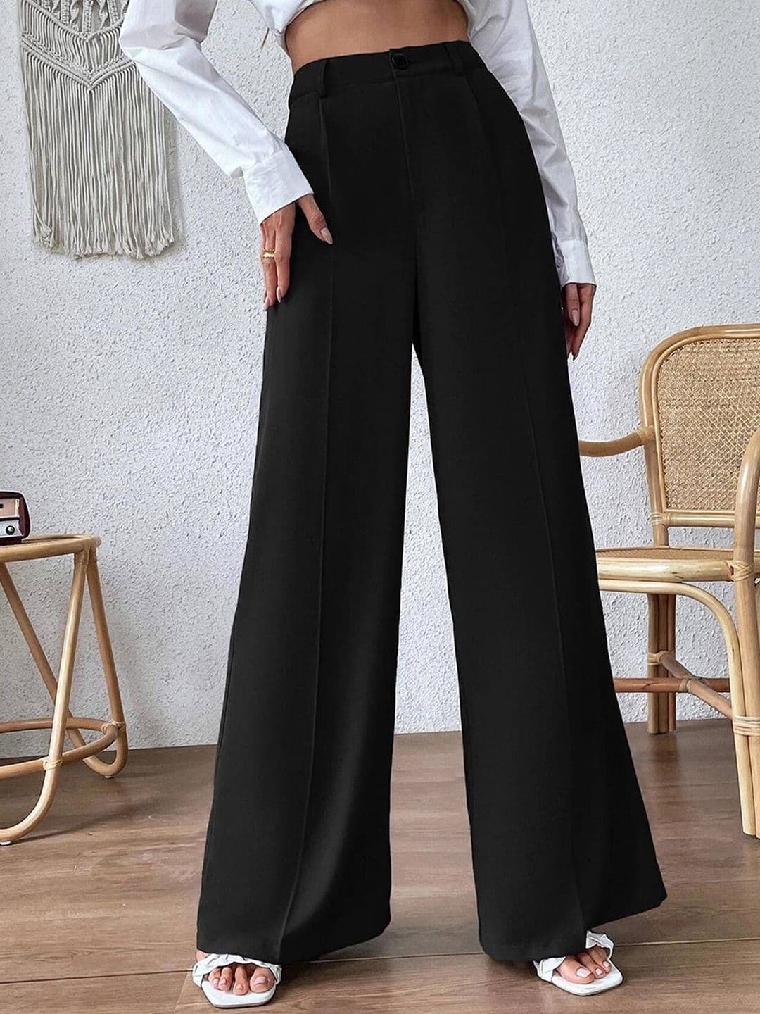 Stylecast X Kotty Women Relaxed Straight Leg High-Rise Easy Wash Trousers - view 1