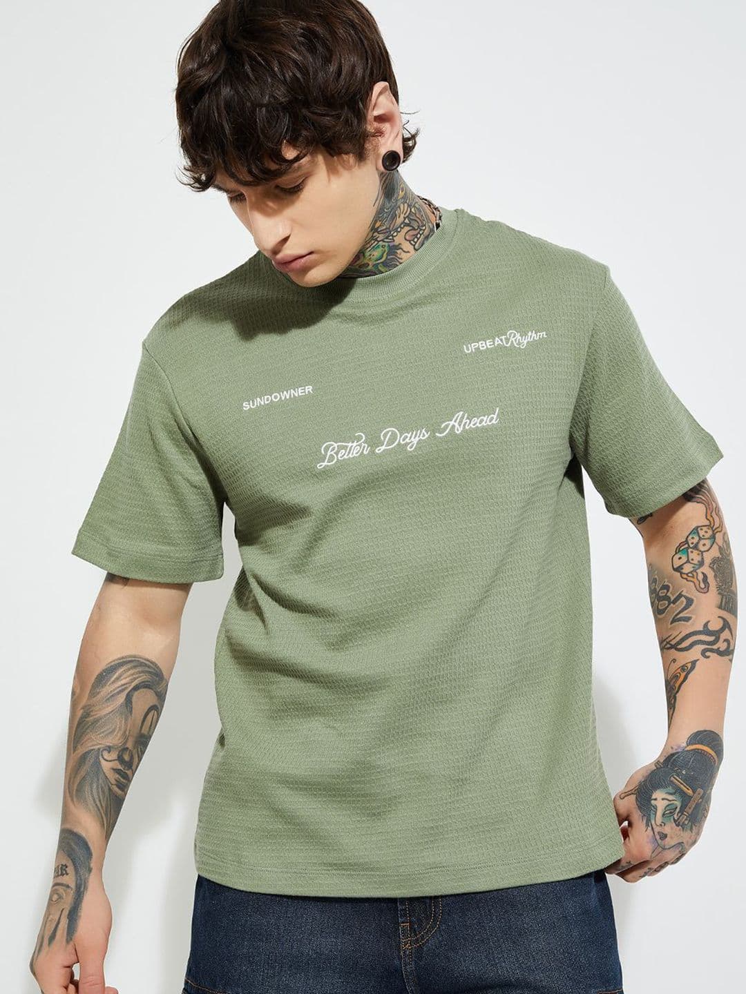 max Typography Printed Round Neck Pure Cotton T-shirt - view 1