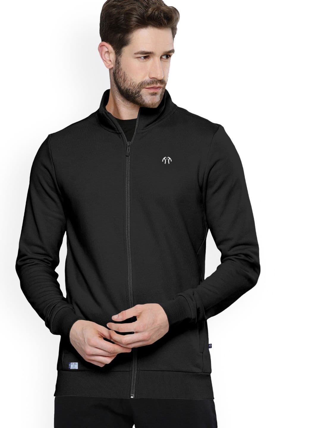 Triptee Men Mock Collar Solid Sporty Jacket - view 1