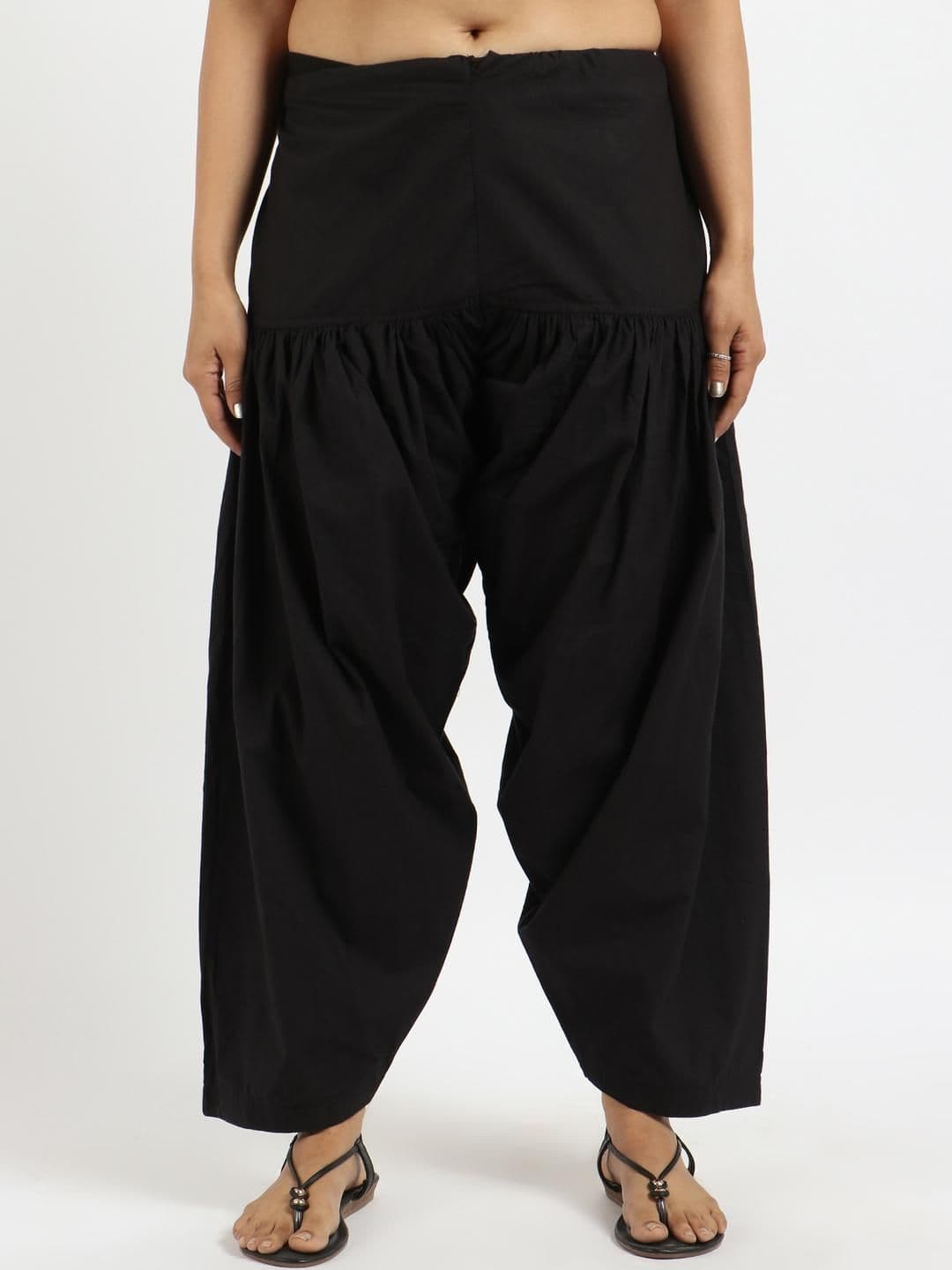 Mytrendzs Black Pure Cotton Pleated Patiala Salwar - view 1