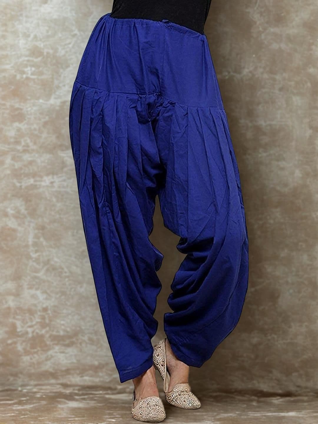 Mytrendzs Blue Pure Cotton Pleated Patiala Salwar - view 1