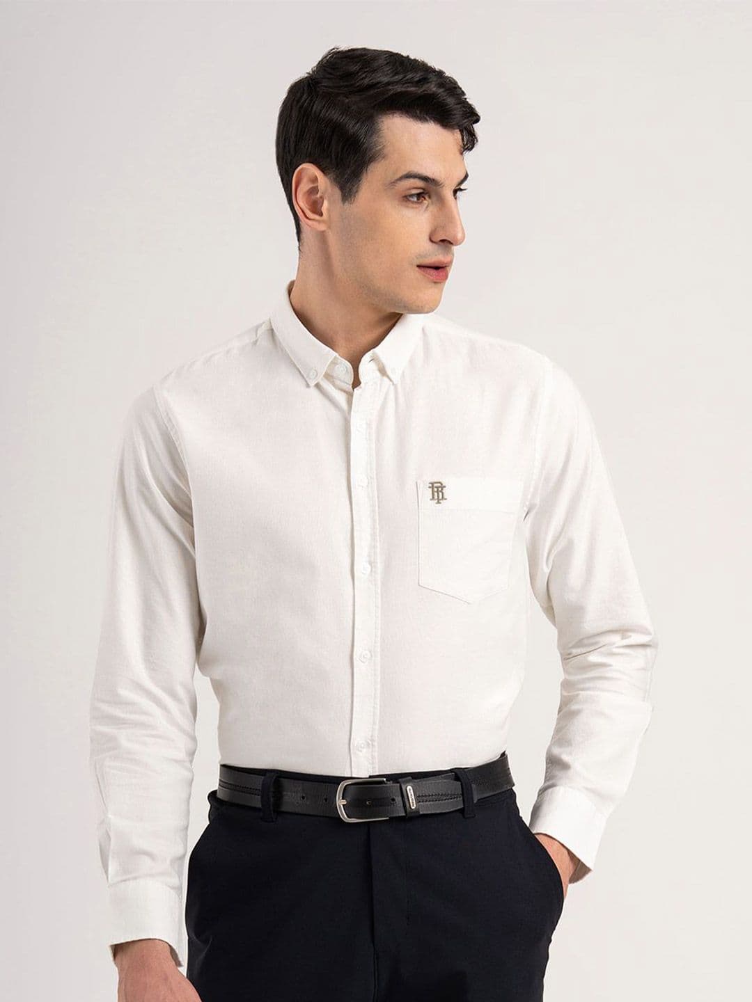 Red Tape Relaxed Fit Spread Collar Long Sleeves Cotton Shirt - view 1