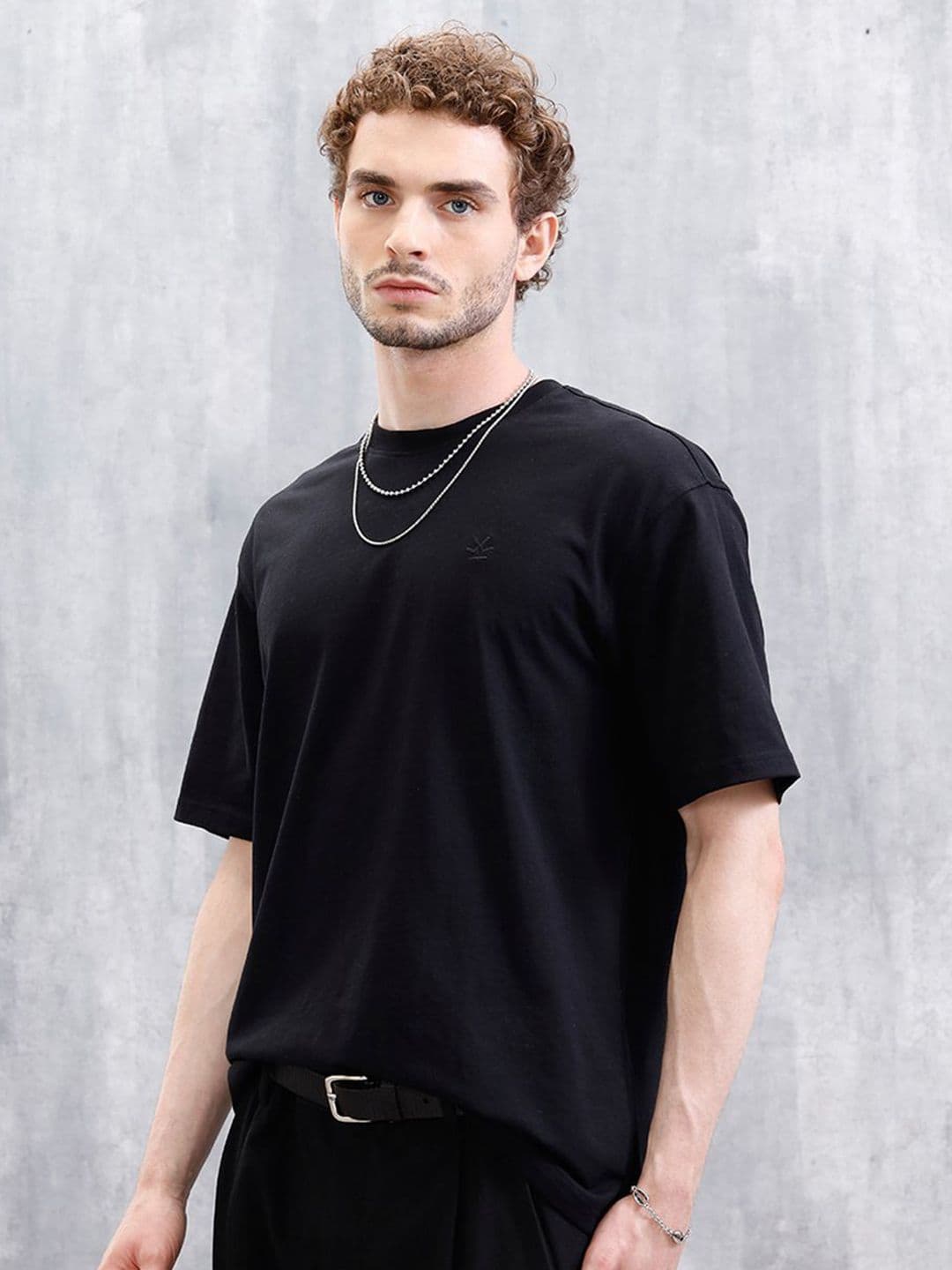 WROGN Cotton Round Neck Oversized T-shirt - view 1