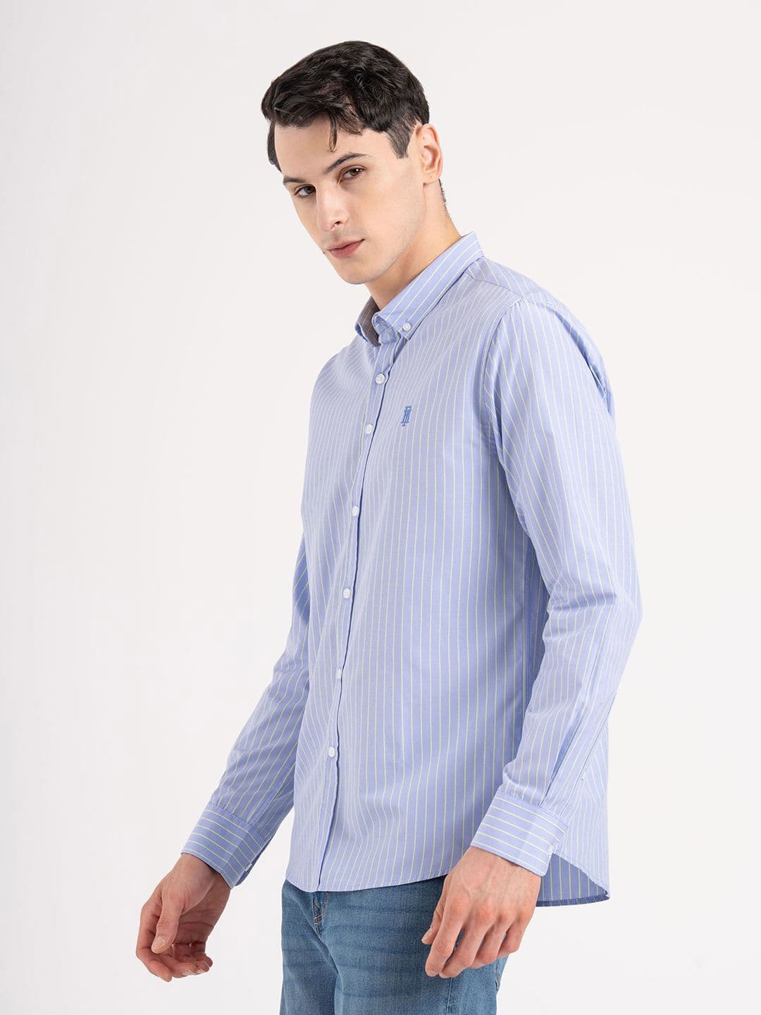 Red Tape Relaxed Fit Striped Spread Collar Long Sleeves Cotton Shirt - view 1