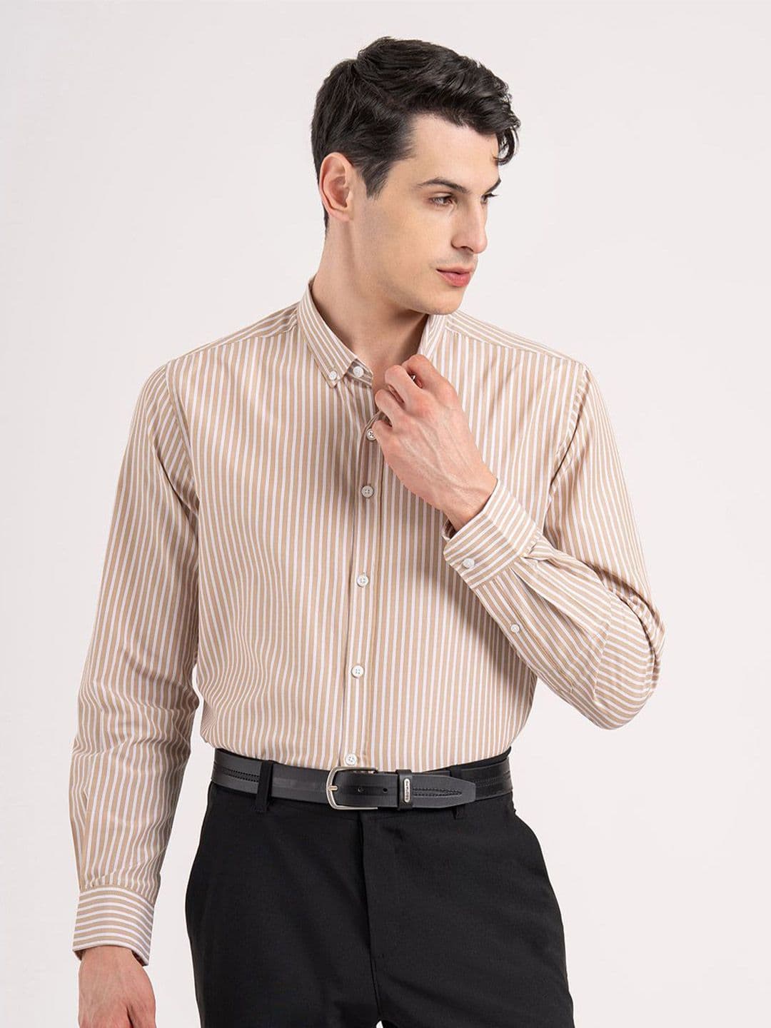 Red Tape Men Relaxed Fit Vertical Striped Button-Down Collar Formal Shirt - view 1