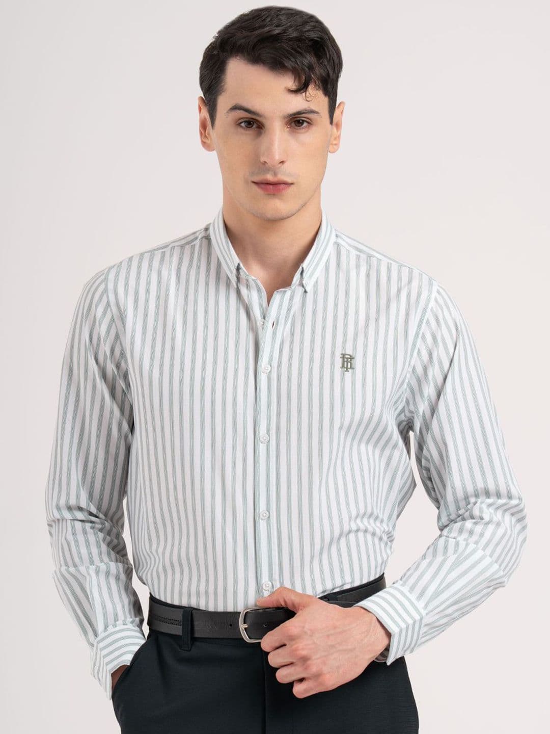 Red Tape Relaxed Fit Striped Spread Collar Long Sleeves Cotton Shirt - view 1