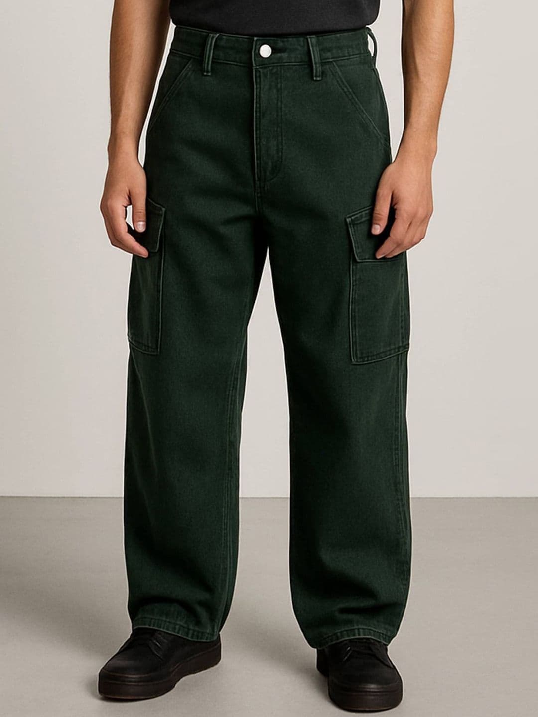 me Queen Men Wide Leg Mid-Rise No Fade Clean Look Jeans - view 1