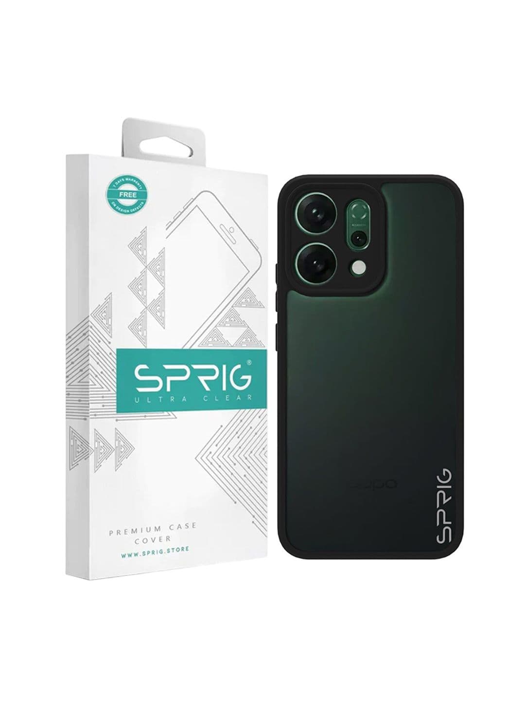SPRIG Oppo Reno 14 Matte Black Transparent Back Cover - view 1