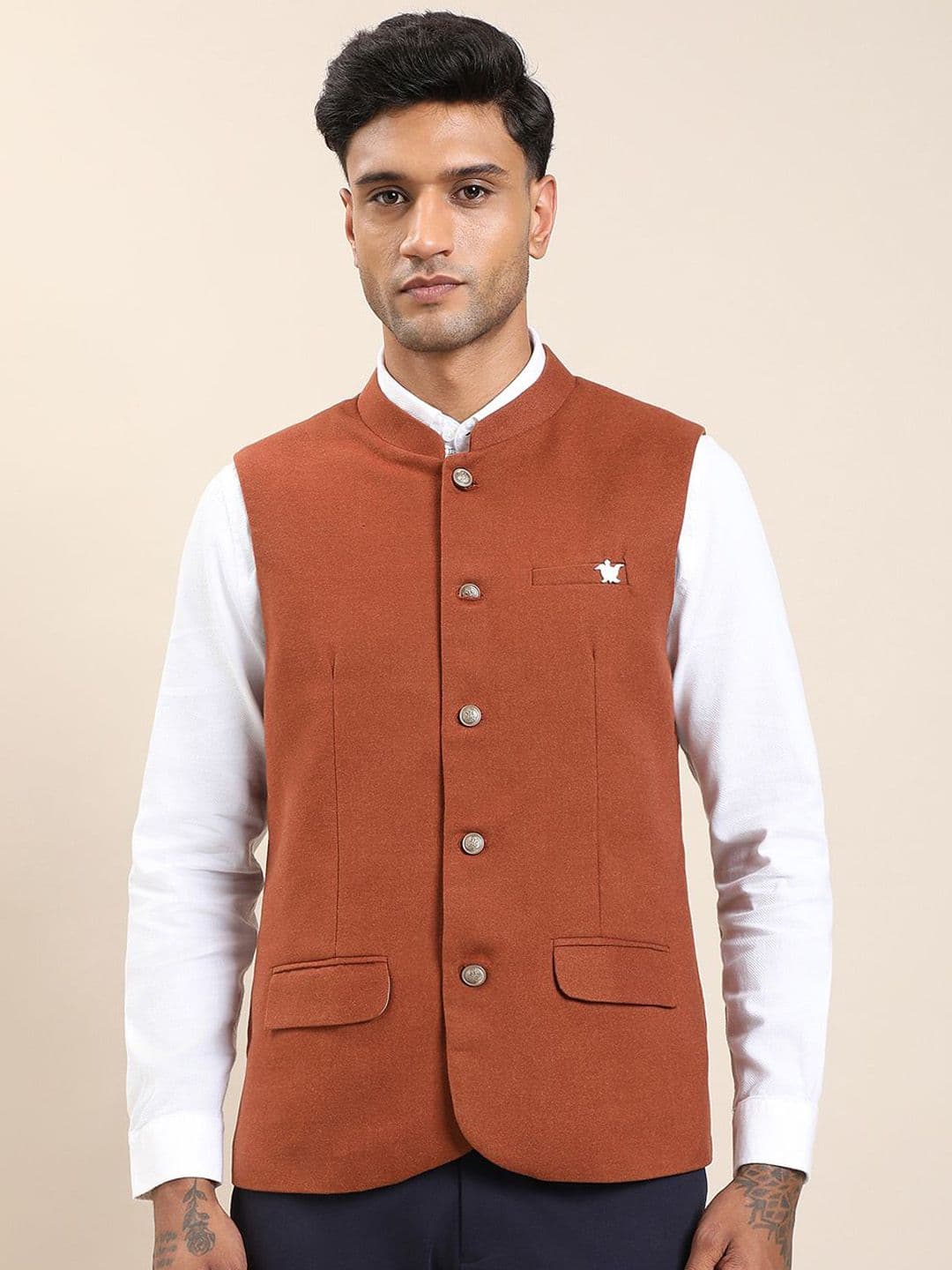 Turtle Slim Fit Nehru Jacket - view 1