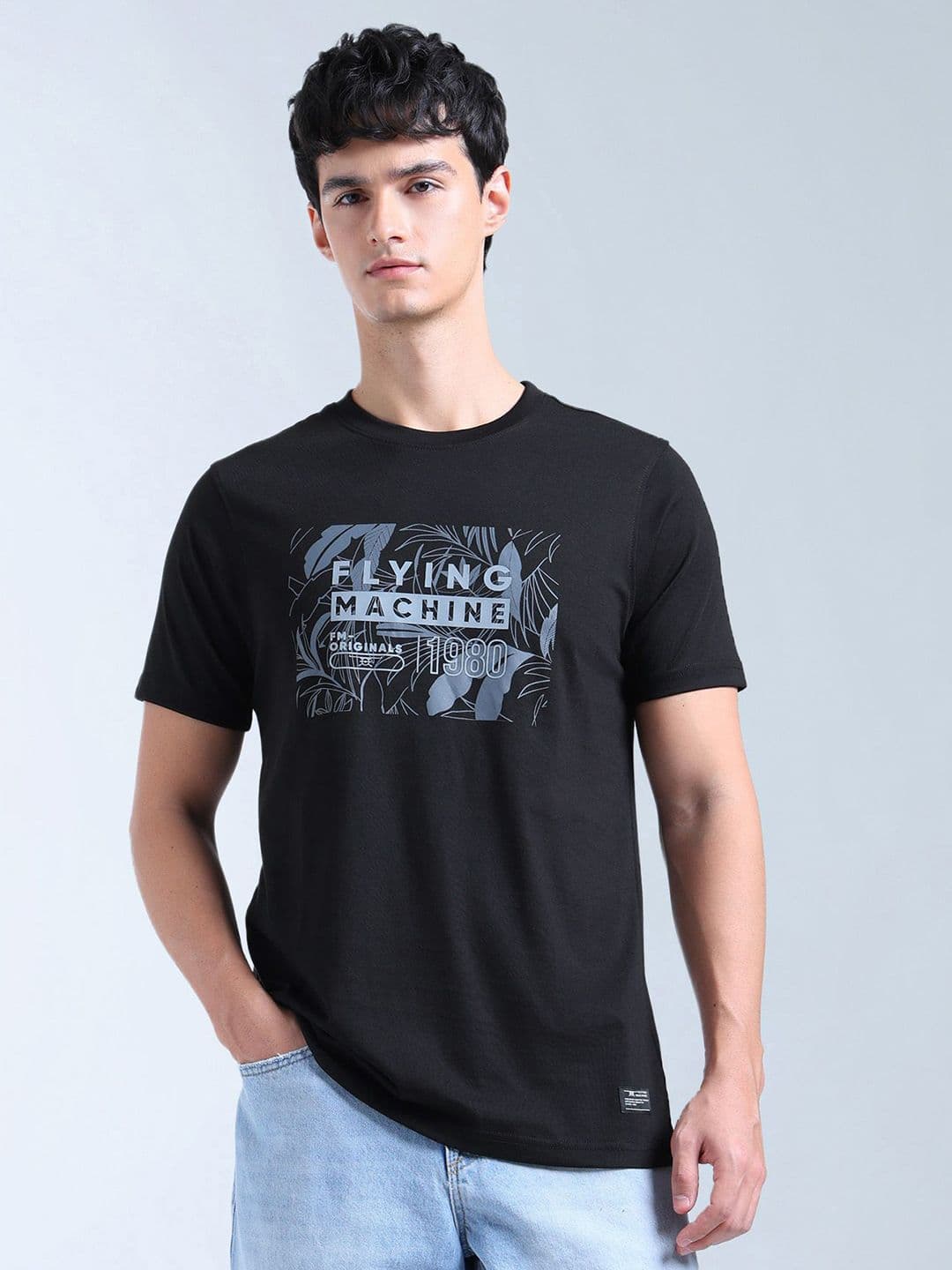 Flying Machine Men Typography Printed Round Neck T-shirt - view 1