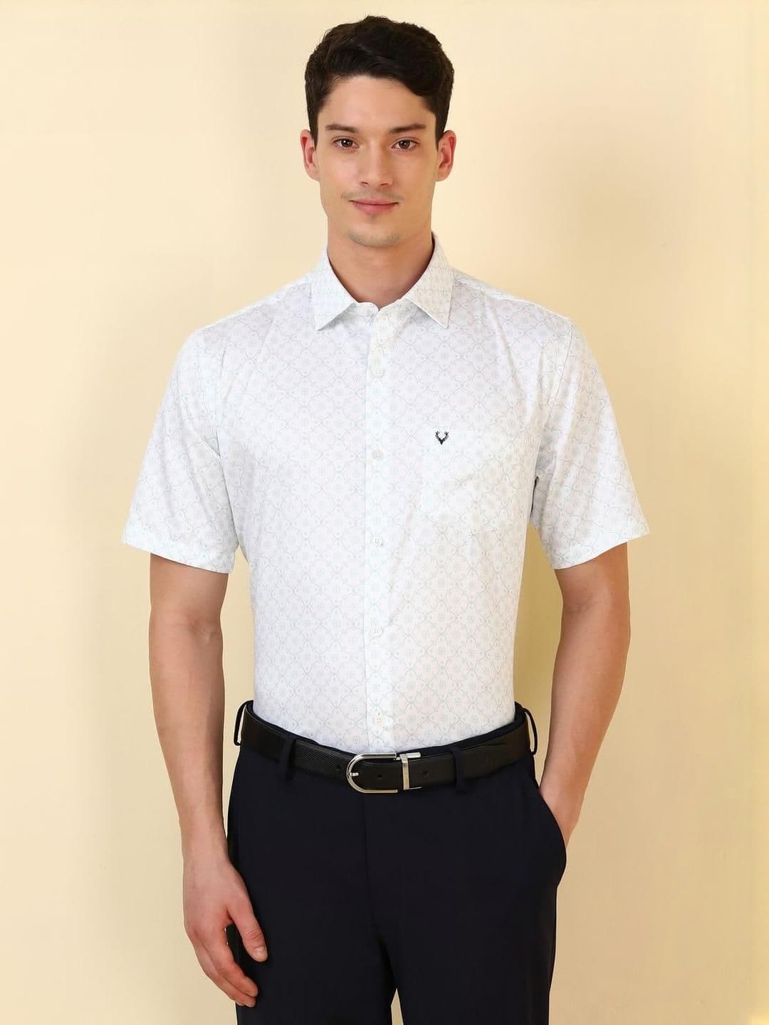 Allen Solly Men Ethnic Motifs Printed Spread Collar Pure Cotton Formal Shirt - view 1