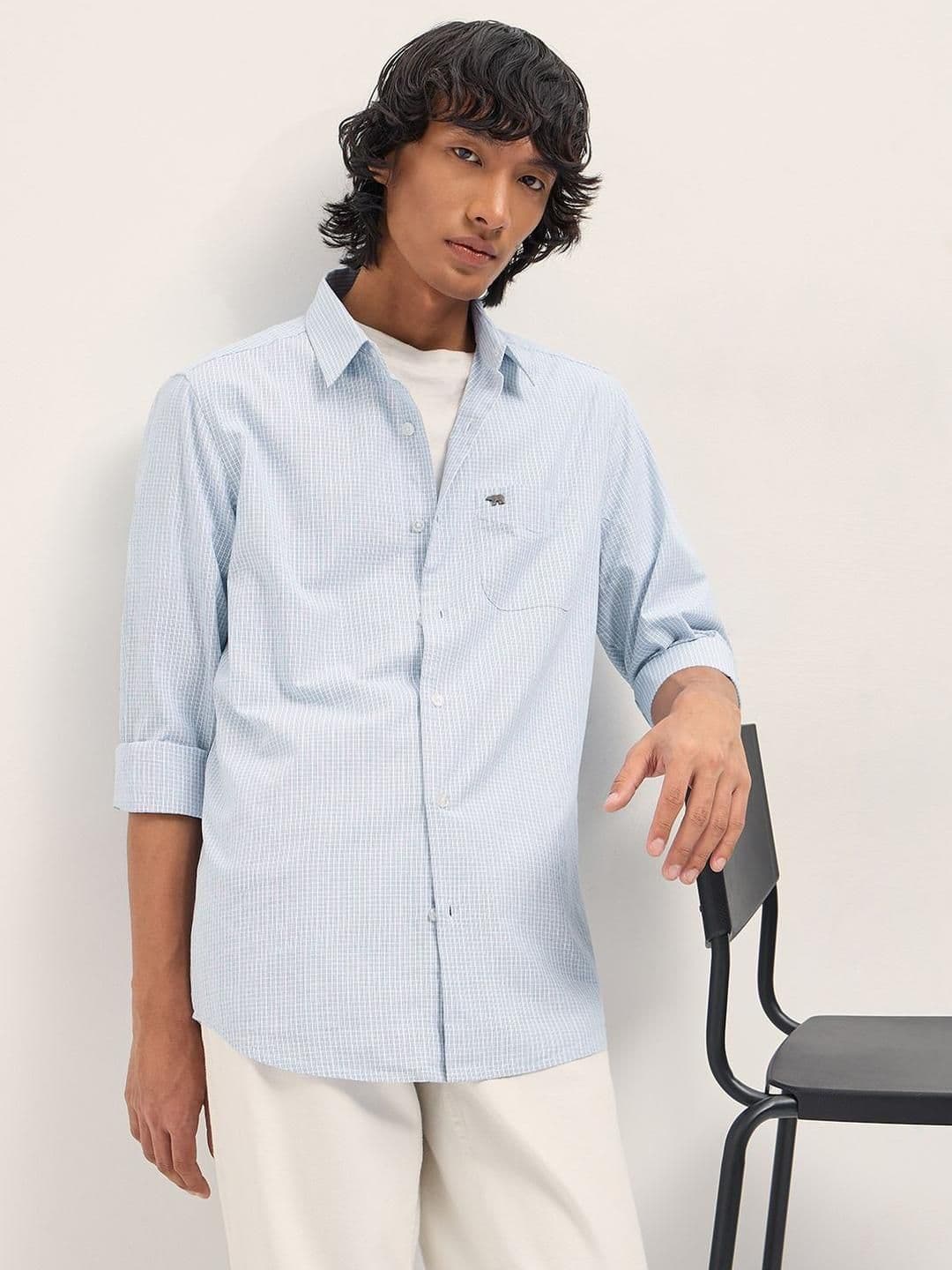 THE BEAR HOUSE Slim Fit Checked Pure Cotton Casual Shirt - view 1