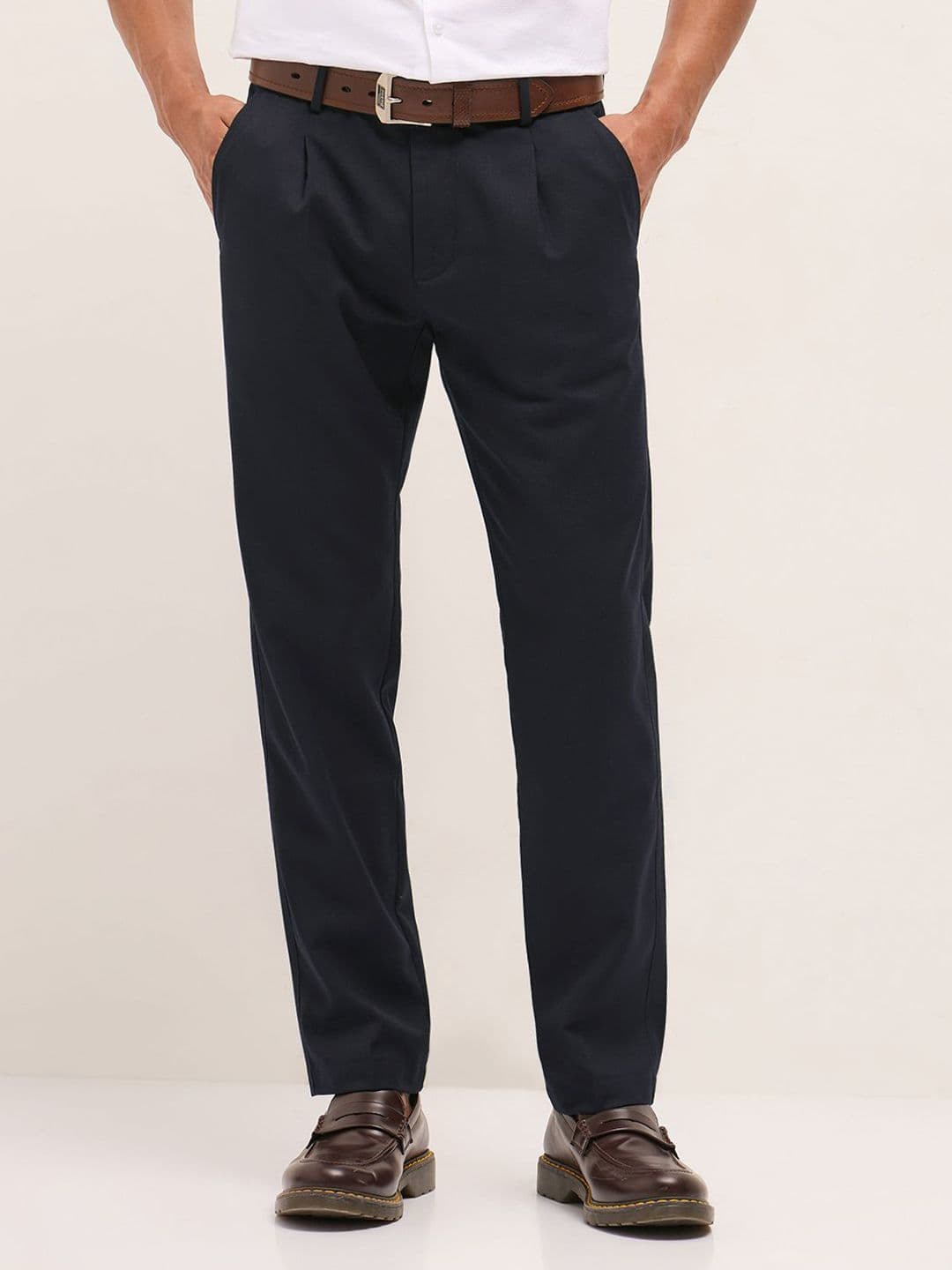 THE BEAR HOUSE Men Solid Regular Fit Formal Trouser - view 1