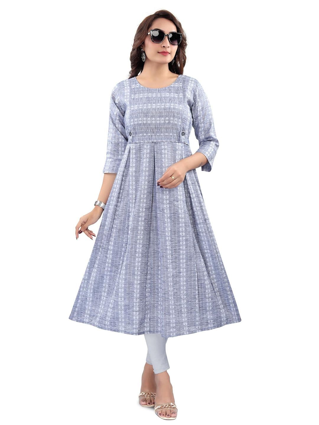 B2F Manufacturing & Designing Kurti Floral Printed Pure Cotton Anarkali Maternity Kurta - view 1