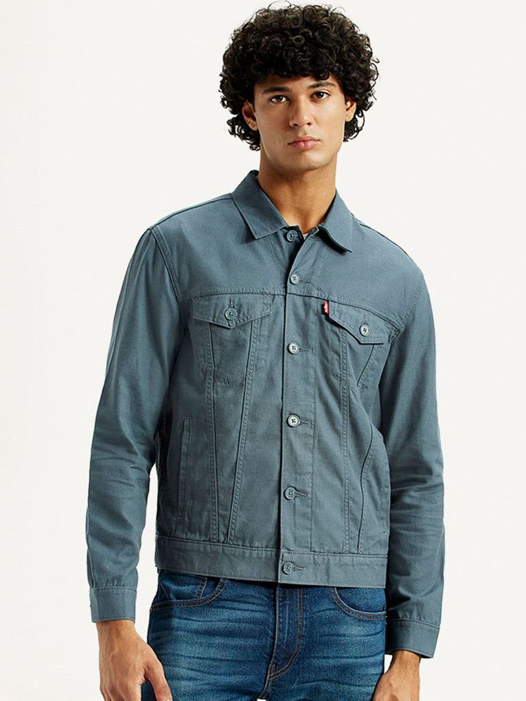 Levis Spread Collar Open Front Trucker Jacket - view 1
