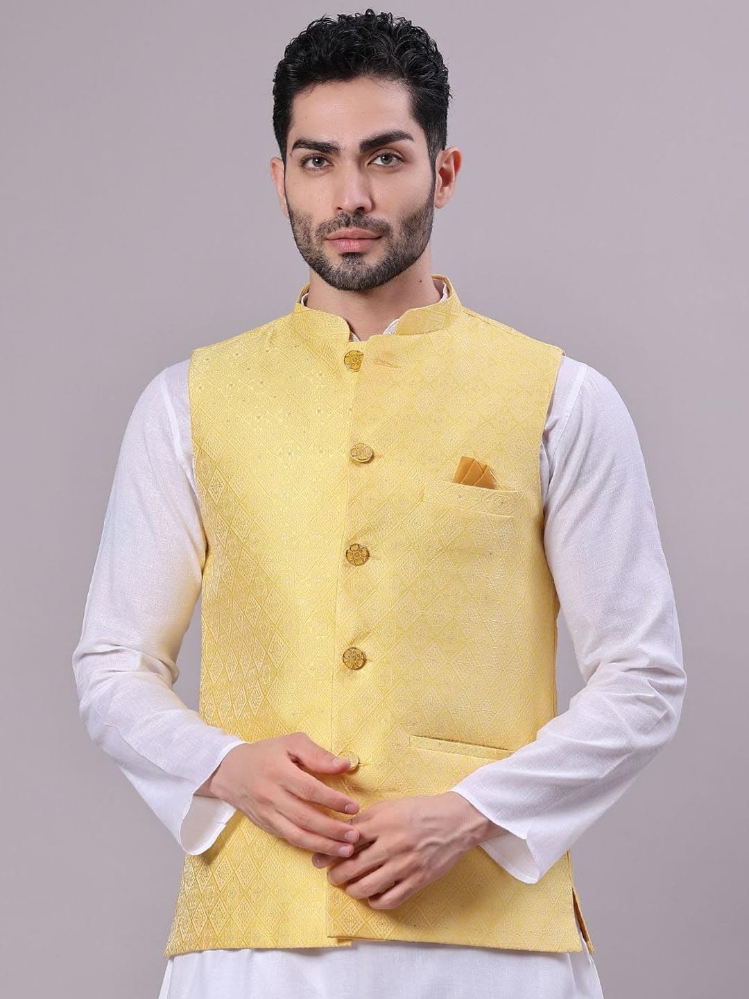 V-Mart Self Design Mandarin Collar Nehru Jacket - view 1