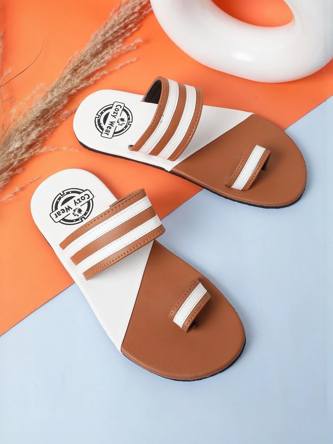 Cozy Wear Men Brown Flip Flops - view 1