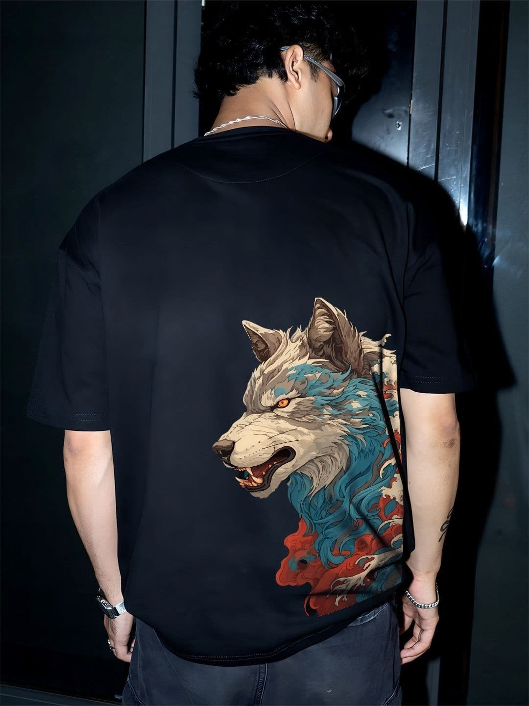 BDSQUARE Men Graphic Printed Round Neck Cotton Oversized T-shirt - view 1