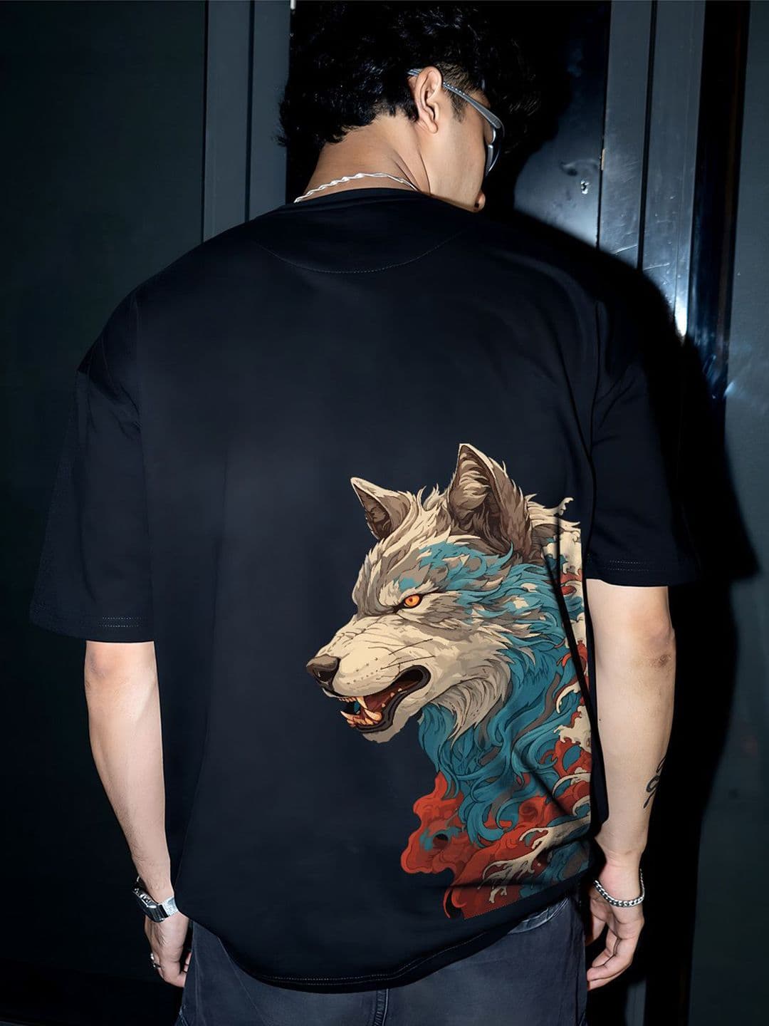 BDSQUARE Graphic Printed Drop-Shoulder Sleeves Cotton Oversized T-shirt - view 1