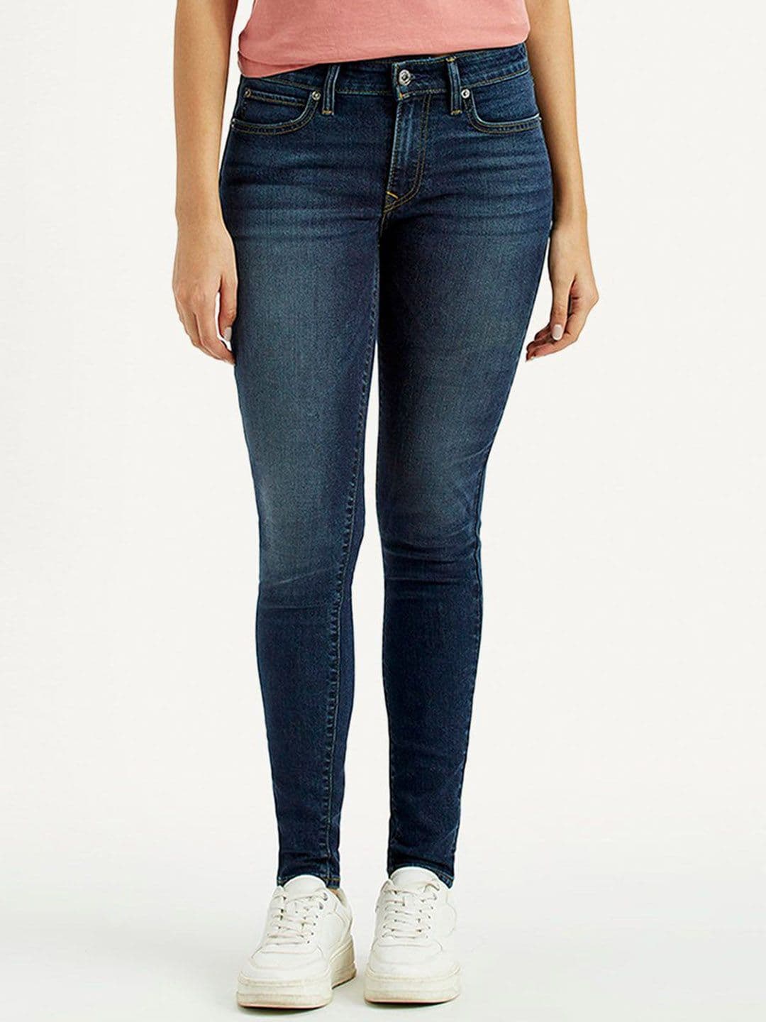 Levis Women's 711 Dark Indigo Skinny Fit Mid Rise Jeans - view 1
