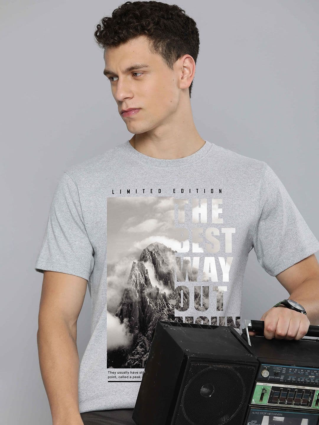 R.Code by The Roadster Life Co. R.Code by The Roadster Lifestyle Co. Men Typography Printed Round Neck T-shirt - view 1
