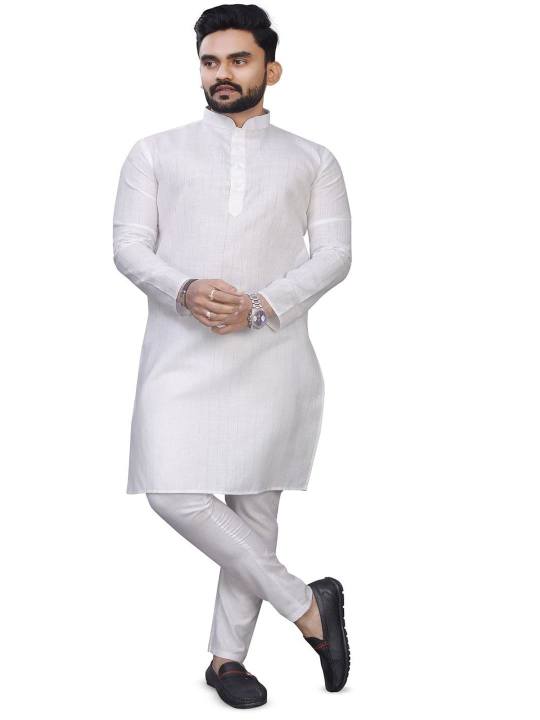 WELL TEX Men Solid Daily Straight Kurta - view 1