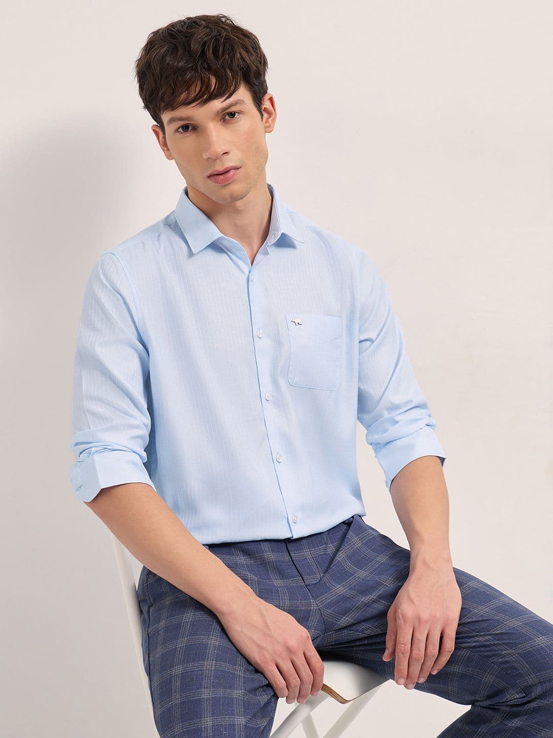 THE BEAR HOUSE Tailored Fit Striped Spread Collar Formal Shirt - view 1