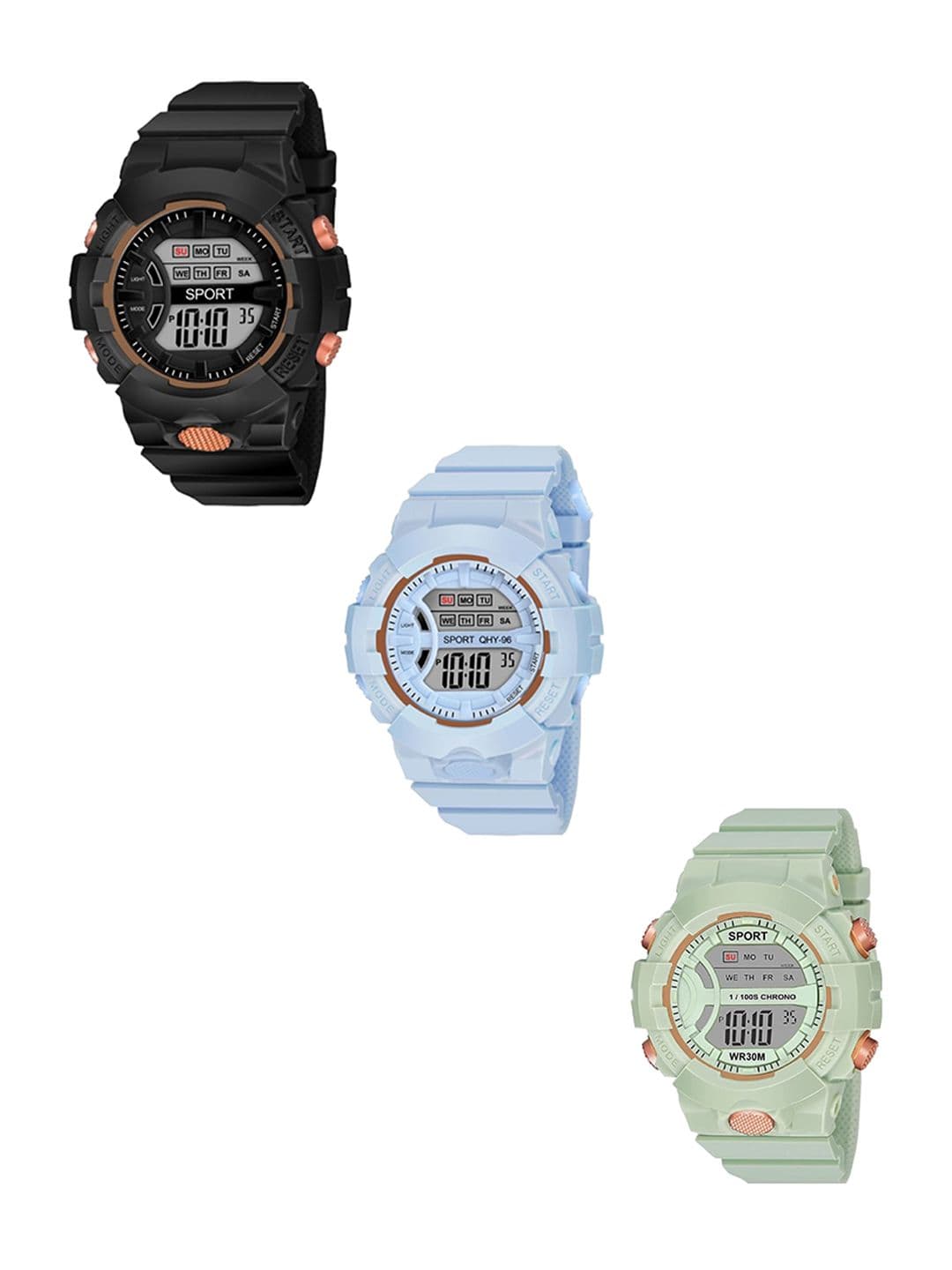 THE SHOPOHOLIC Kids Pack of 3 Dial & Straps Analogue Watch DK-B-BL-GR - view 1