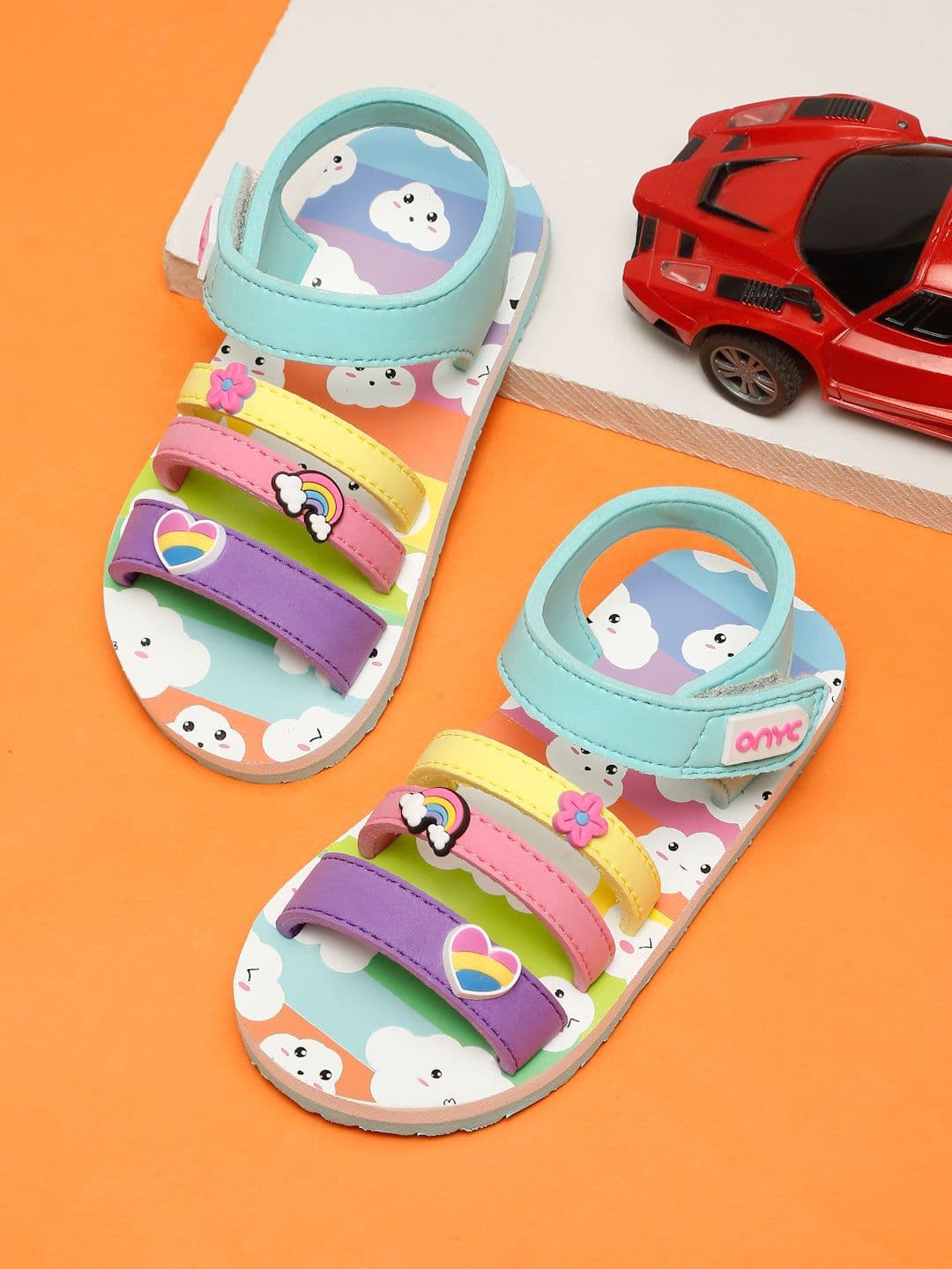 ONYC Girls Sea Green Premium Cloud Gelatoe Sandals - view 1