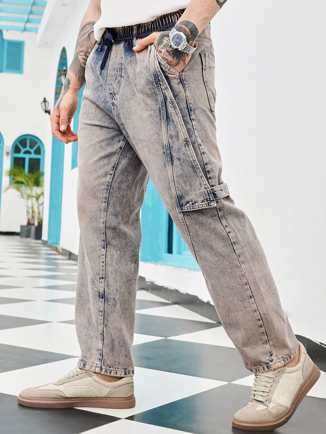 CAHOOT Men Comfort Straight Fit Mid-Rise Heavy Fade Stretchable Jeans - view 1