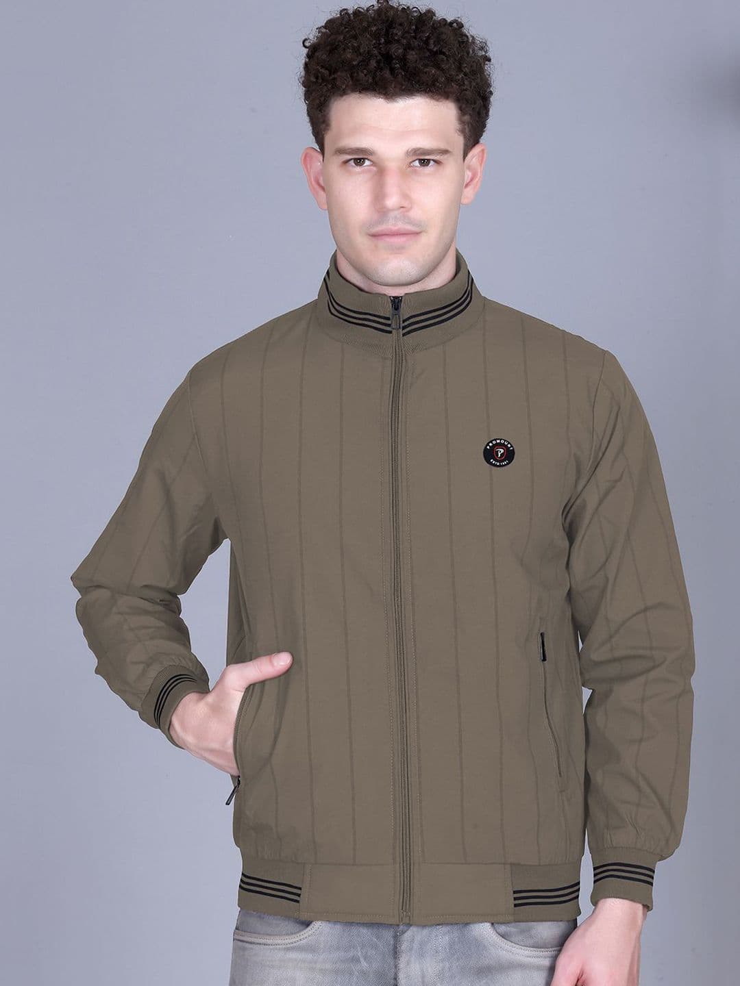 MOUNTAIN COLOURS Promount Men Sports Bomber Jacket with Brand Logo - view 1