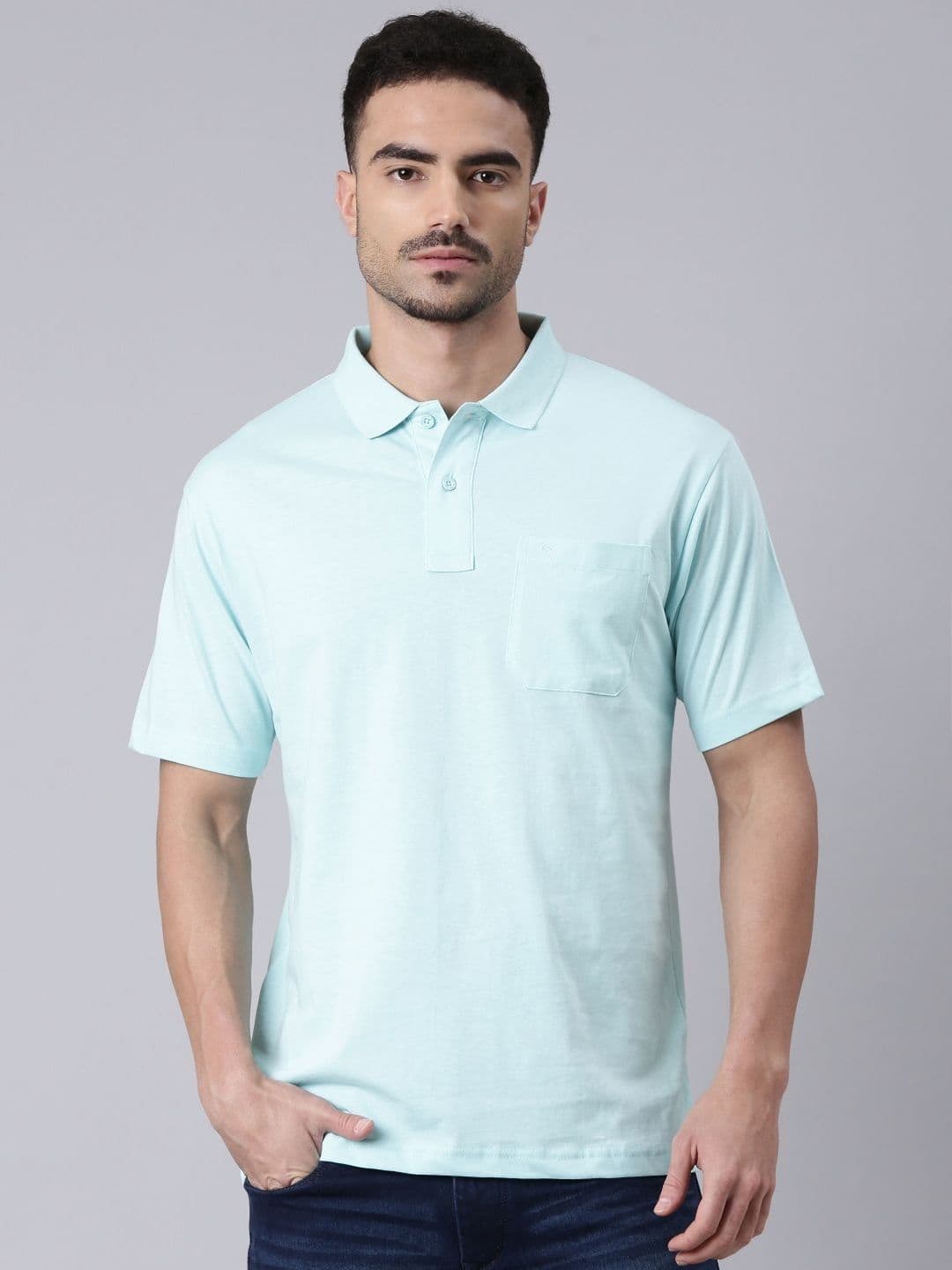 Classic Polo Men Floral Polo Collar Pockets T-shirt - view 1
