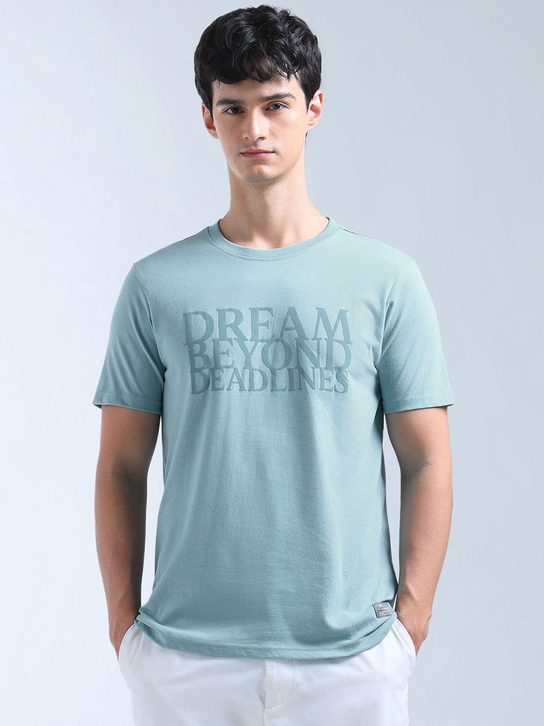 Flying Machine Men Typography Printed Round Neck T-shirt - view 1