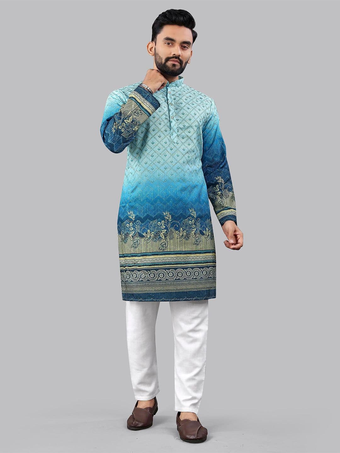 CHARLOTTE GRACIOUS Floral Printed Sequinned Indie Prints Kurta - view 1