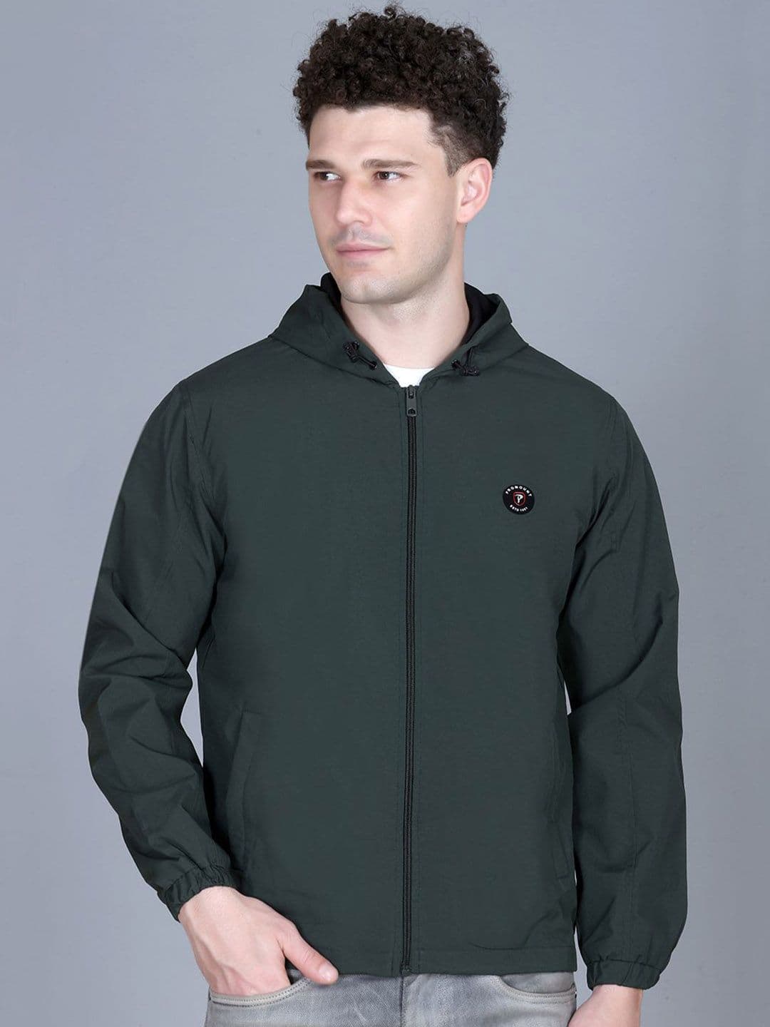 MOUNTAIN COLOURS Men's Green Sports Bomber Jacket - view 1