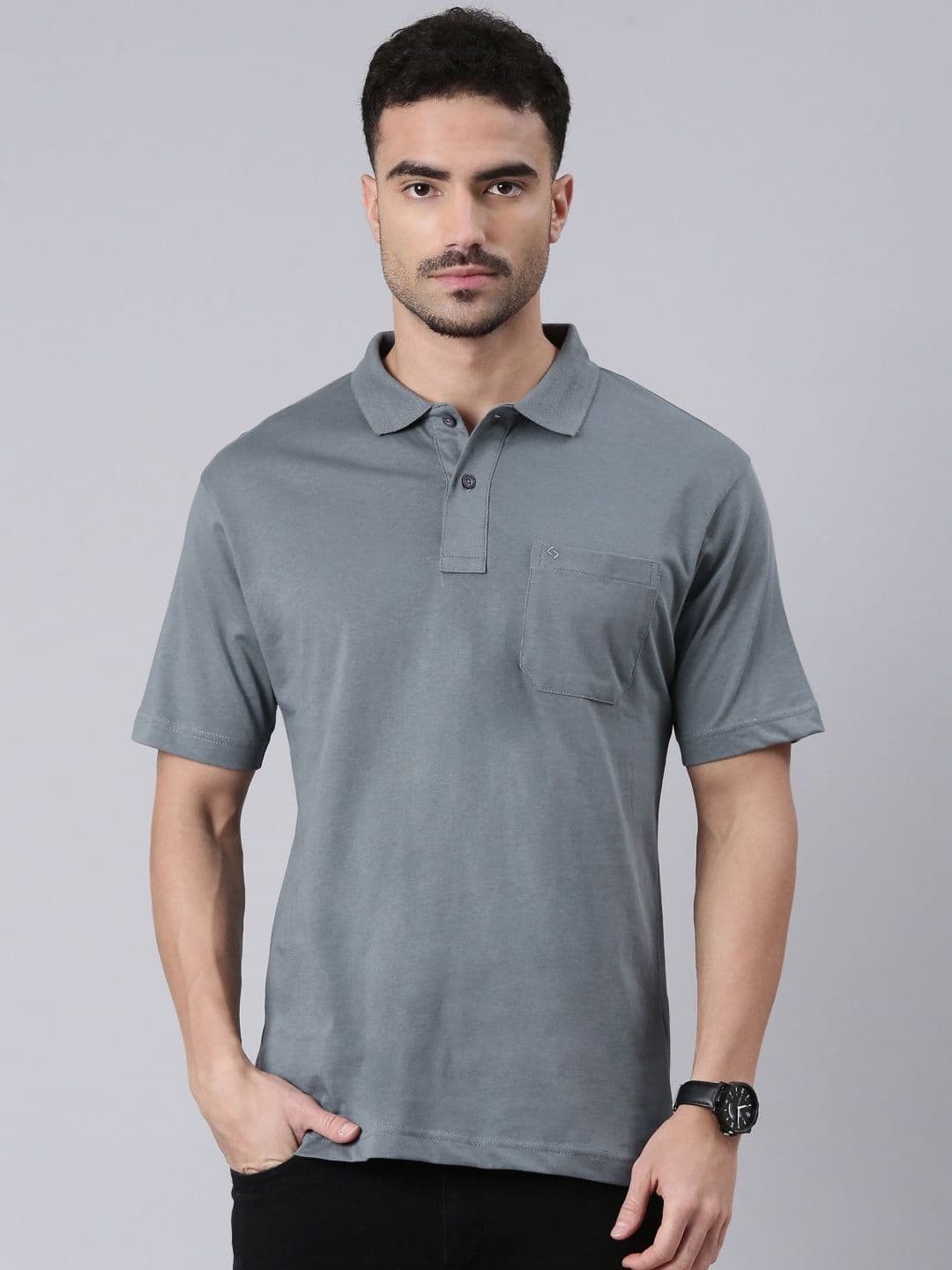 Classic Polo Men Polo Collar Pockets T-shirt - view 1