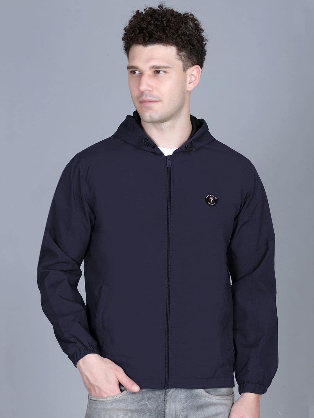 MOUNTAIN COLOURS Hooded Windcheater Training Or Gym Open Front Jacket - view 1