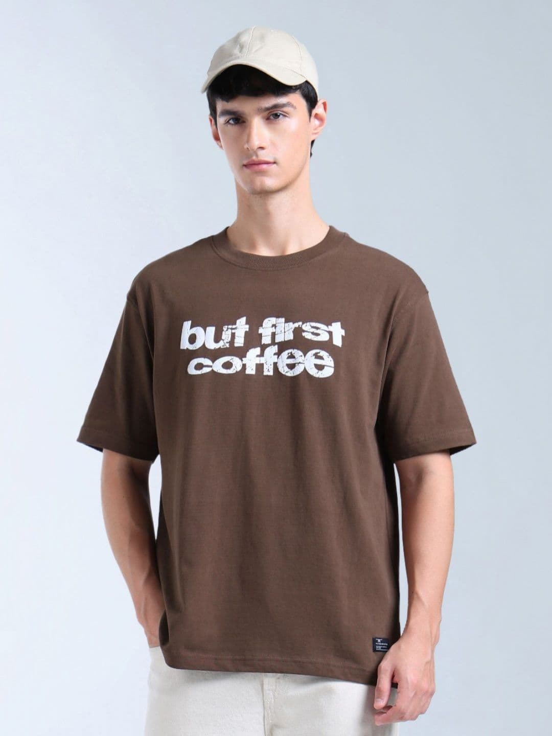 Flying Machine Men Typography Printed Round Neck Pure Cotton Relaxed Fit T-shirt - view 1