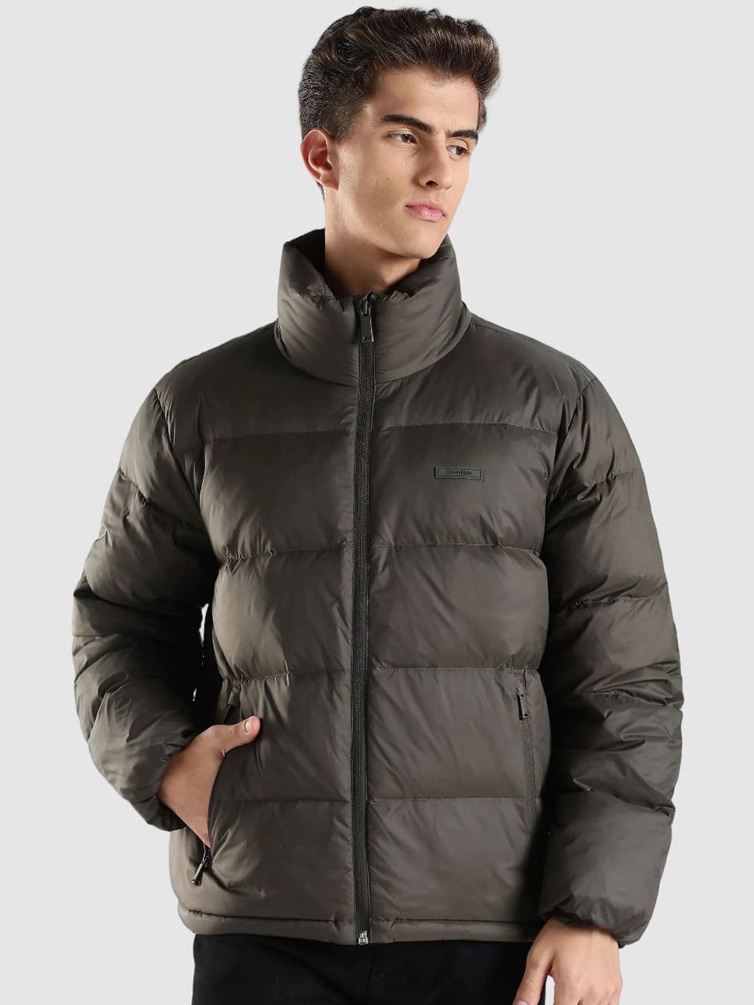 Calvin Klein Jeans Stand Collar Windcheater Nylon Padded Jacket - view 1